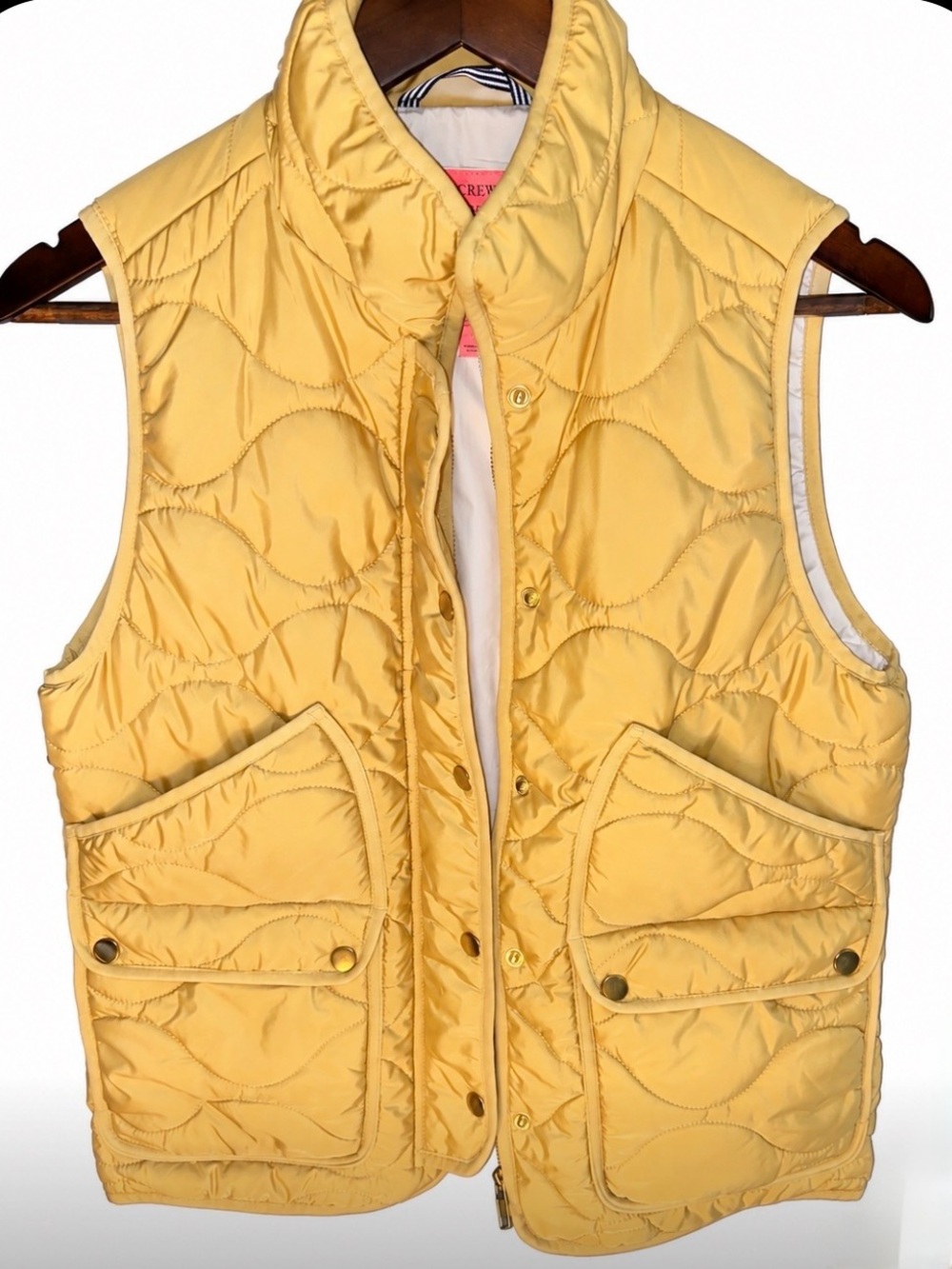 J Crew Quilted Yellow Women's Puffer Vest - like new